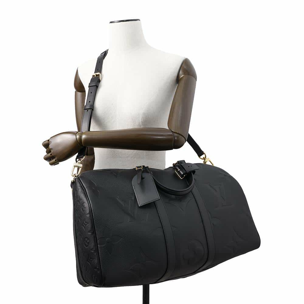 ルイヴィトン ボストンバッグ モノグラム・アンプラント ジャイアント キーポル・バンドリエール45 M45532トラベル 旅行 黒 ブラック