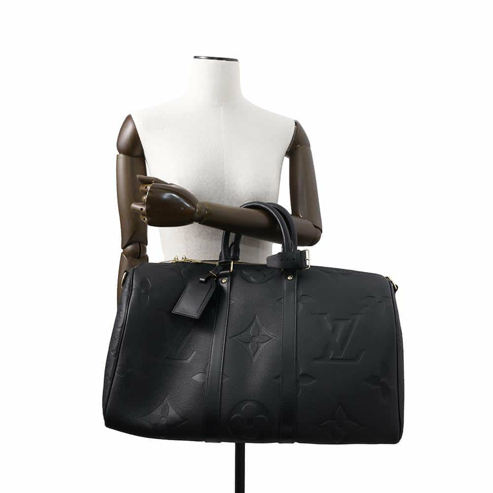 ルイヴィトン ボストンバッグ モノグラム・アンプラント ジャイアント キーポル・バンドリエール45 M45532トラベル 旅行 黒 ブラック