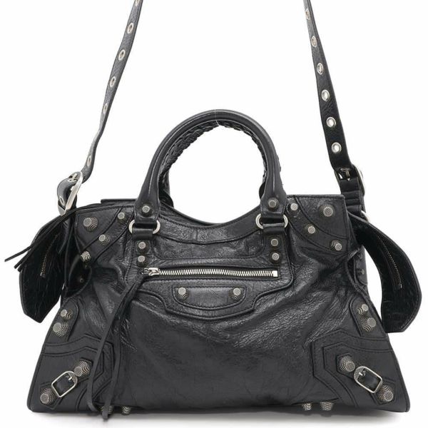バレンシアガ ハンドバッグ ネオ カゴール シティ ヴィンテージ加工レザー 700451 BALENCIAGA 2way 黒
