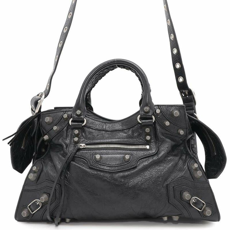 バレンシアガ ハンドバッグ ネオ カゴール シティ ヴィンテージ加工レザー 700451 BALENCIAGA 2way 黒