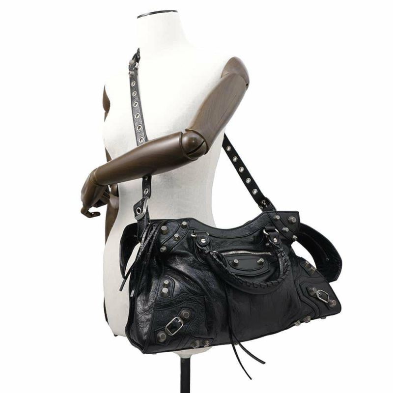 バレンシアガ ハンドバッグ ネオ カゴール シティ ヴィンテージ加工レザー 700451 BALENCIAGA 2way 黒