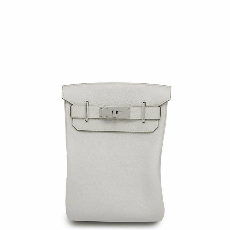 エルメス ボディバッグ ケリー アッカドPM パールグレー/シルバー金具 トゴ B刻印 メンズ