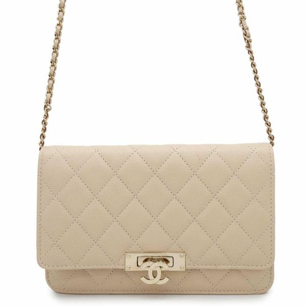 シャネル チェーンウォレット マトラッセ ココロック キャビアスキン A80766 CHANEL 財布