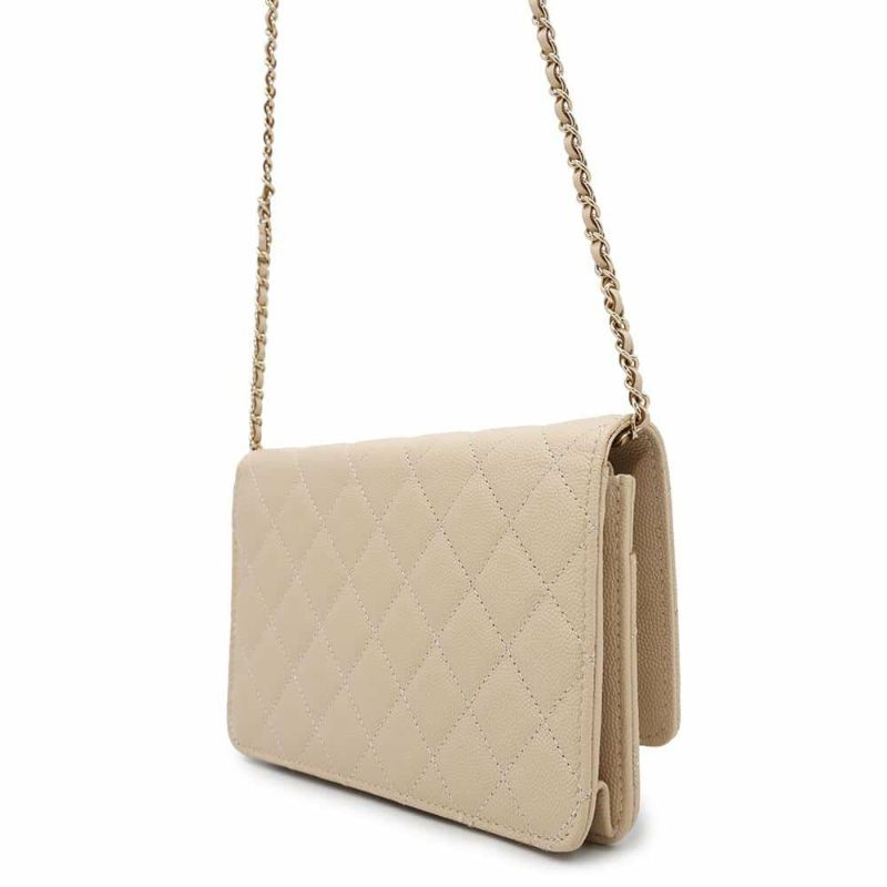 シャネル チェーンウォレット マトラッセ ココロック キャビアスキン A80766 CHANEL 財布