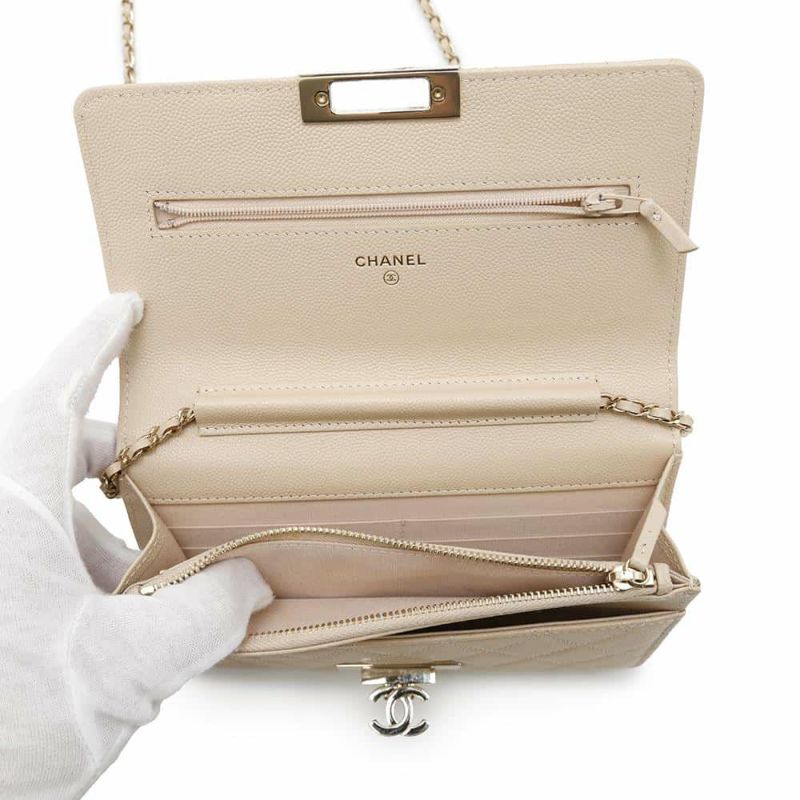 シャネル チェーンウォレット マトラッセ ココロック キャビアスキン A80766 CHANEL 財布