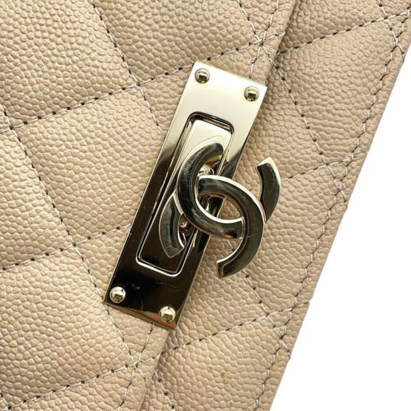 シャネル チェーンウォレット マトラッセ ココロック キャビアスキン A80766 CHANEL 財布