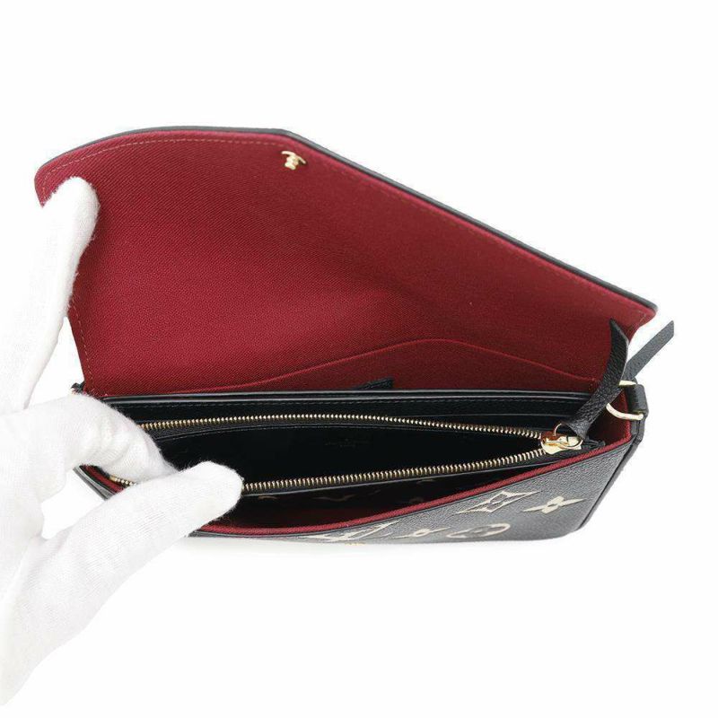 ルイヴィトン チェーンウォレット バイカラー モノグラム・アンプラント ポシェット・フェリシー M80482 黒 ブラック