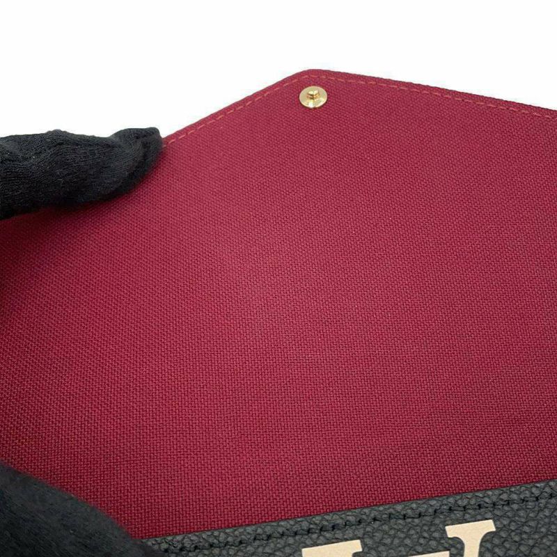 ルイヴィトン チェーンウォレット バイカラー モノグラム・アンプラント ポシェット・フェリシー M80482 黒 ブラック