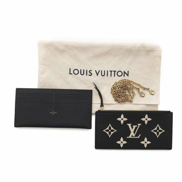 ルイヴィトン チェーンウォレット バイカラー モノグラム・アンプラント ポシェット・フェリシー M80482 黒 ブラック