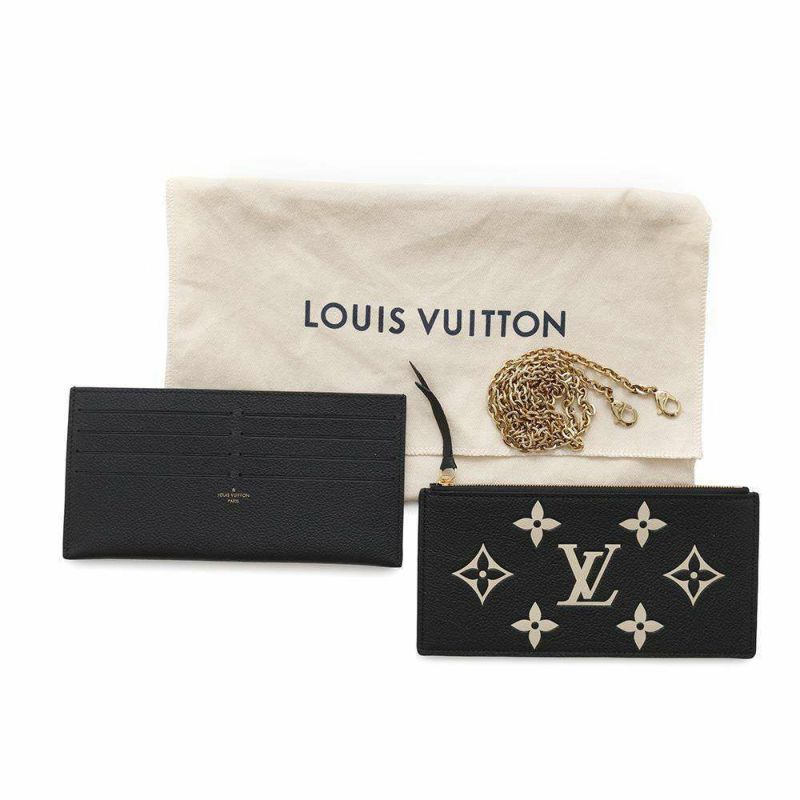 ルイヴィトン チェーンウォレット バイカラー モノグラム・アンプラント ポシェット・フェリシー M80482 黒 ブラック