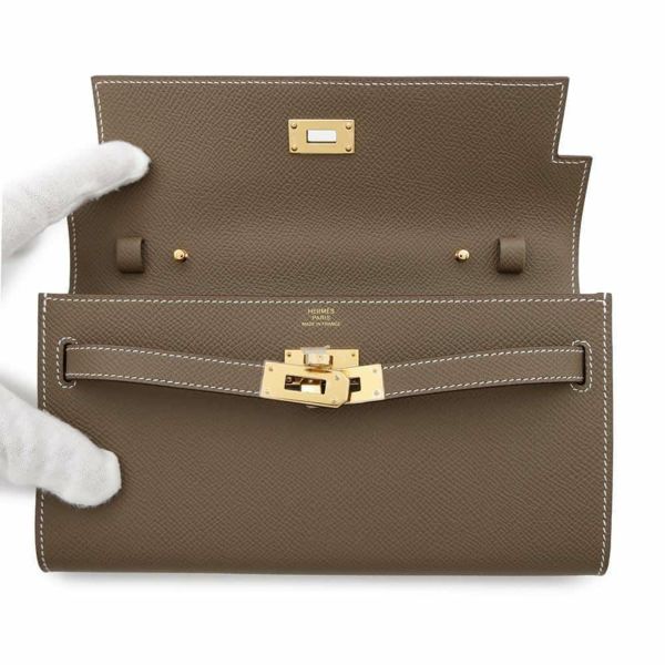 エルメス ケリーウォレット ロング トゥーゴー エトゥープ/ゴールド金具 エプソン W刻印 財布