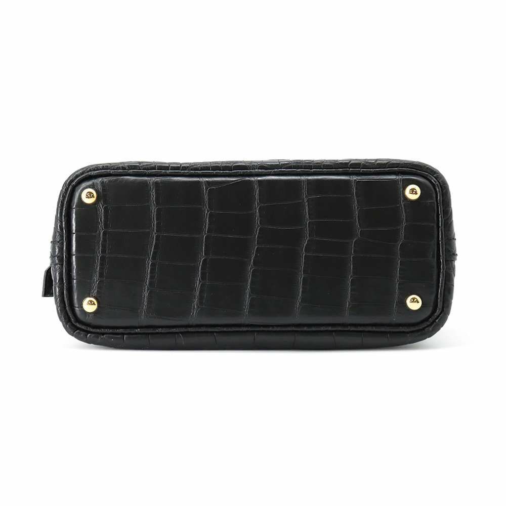 エルメス ボリード1923 ミニ ブラック/ゴールド金具 アリゲーターマット B刻印 2wayショルダー 黒