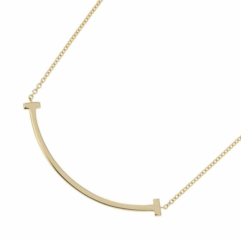 ティファニー ネックレス Tスマイル ペンダント スモール ダイヤモンド 計約0.10ct K18YG 63058777 Tiffany&Co. ジュエリー