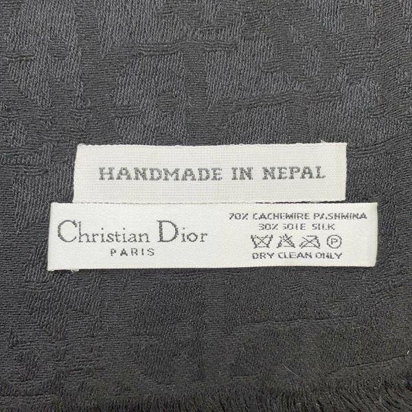 クリスチャン・ディオール ストール オブリーク カシミヤ シルク Christian Dior ショール 黒