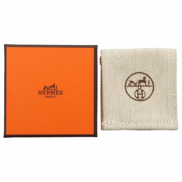 エルメス ブローチ シェーヌダンクル ブラック/シルバー金具 ヴォーエプソン HERMES アクセサリー