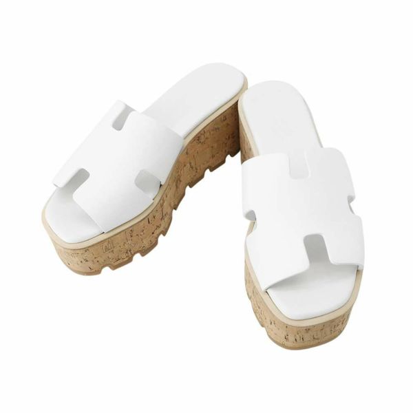 エルメス サンダル エズ 30 Eze レザー レディースサイズ34 HERMES 靴 白