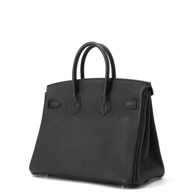 エルメス バーキン25 ブラック/シルバー金具 トゴ C刻印 HERMES Birkin ハンドバッグ 黒