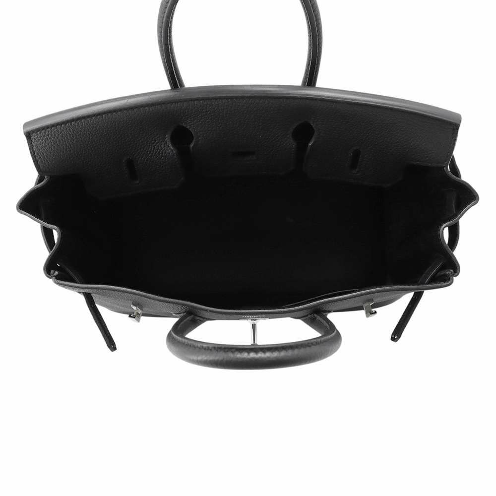 エルメス バーキン25 ブラック/シルバー金具 トゴ C刻印 HERMES Birkin ハンドバッグ 黒