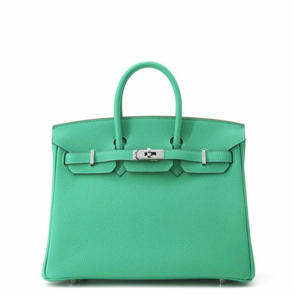エルメス バーキン25 ミント/シルバー金具 トゴ W刻印 HERMES Birkin ハンドバッグ