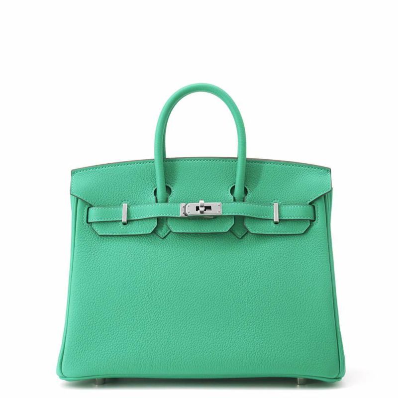 エルメス バーキン25 ミント/シルバー金具 トゴ W刻印 HERMES Birkin ハンドバッグ