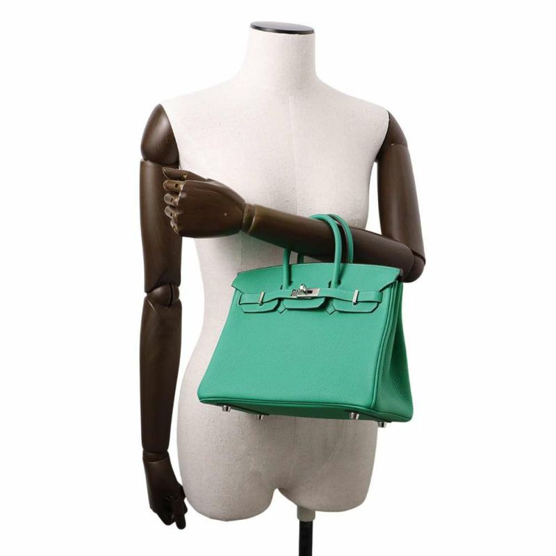 エルメス バーキン25 ミント/シルバー金具 トゴ W刻印 HERMES Birkin ハンドバッグ