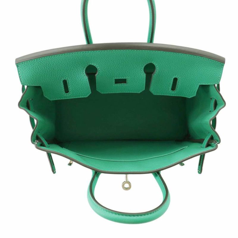 エルメス バーキン25 ミント/シルバー金具 トゴ W刻印 HERMES Birkin ハンドバッグ