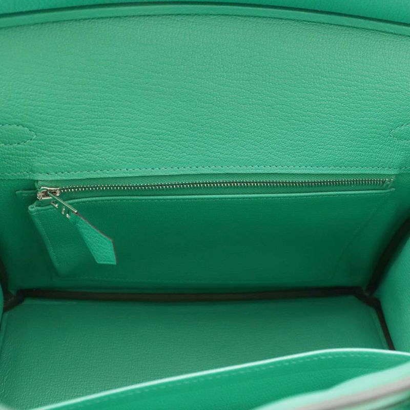 エルメス バーキン25 ミント/シルバー金具 トゴ W刻印 HERMES Birkin ハンドバッグ