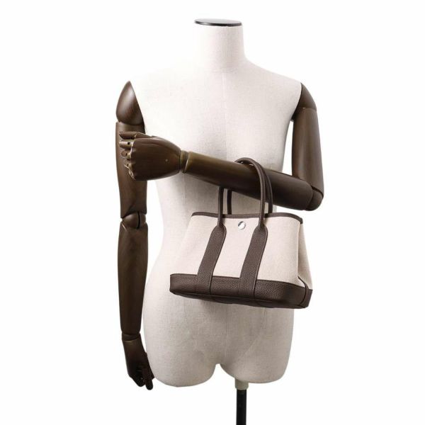 エルメス トートバッグ ネオ・ガーデン 23 ガーデンパーティ エベンヌ/シルバー金具 トワルアッシュヴァイキング/ネゴンダ W刻印