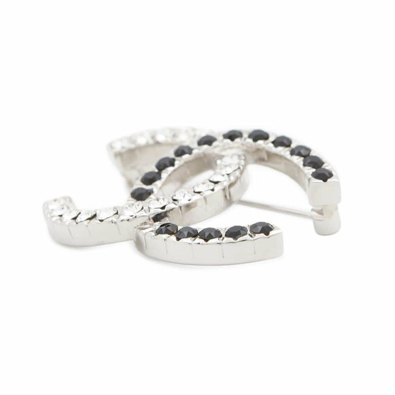 シャネル ブローチ ココマーク ラインストーン B 23V ABB918 CHANEL アクセサリー 黒