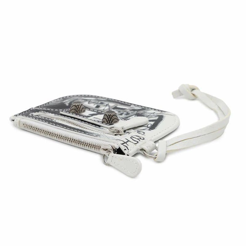 バレンシアガ コインケース ルカゴール Le Cagole グラフィティ 776769 BALENCIAGA 小銭入れ 黒 白