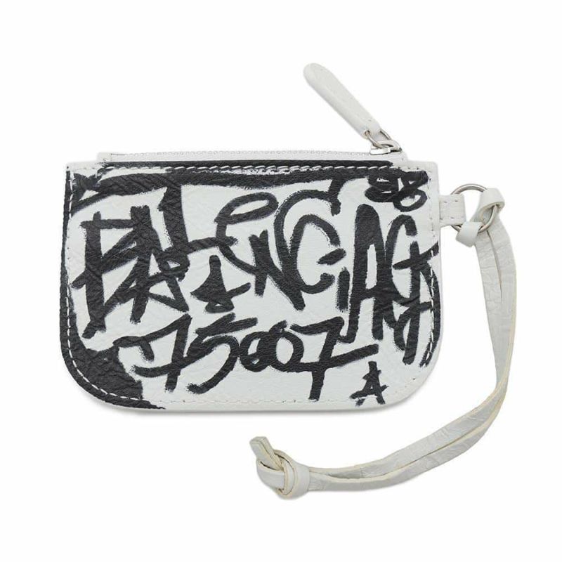 バレンシアガ コインケース ルカゴール Le Cagole グラフィティ 776769 BALENCIAGA 小銭入れ 黒 白