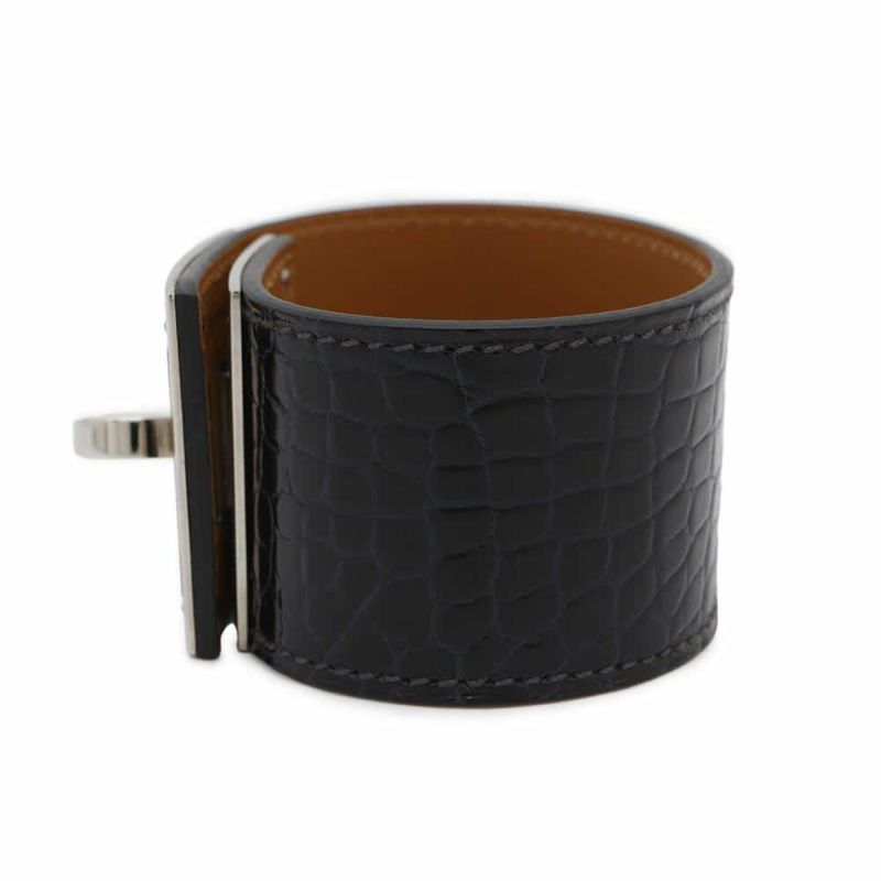 エルメス ブレスレット ケリードッグ ブルーマリン/シルバー金具 アリゲーター T刻印 HERMES アクセサリー