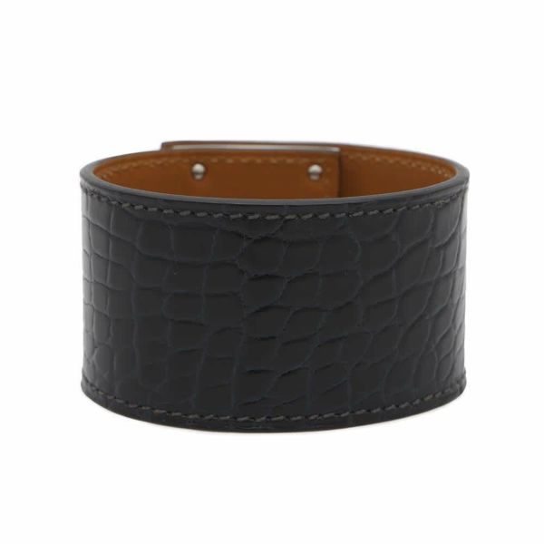 エルメス ブレスレット ケリードッグ ブルーマリン/シルバー金具 アリゲーター T刻印 HERMES アクセサリー