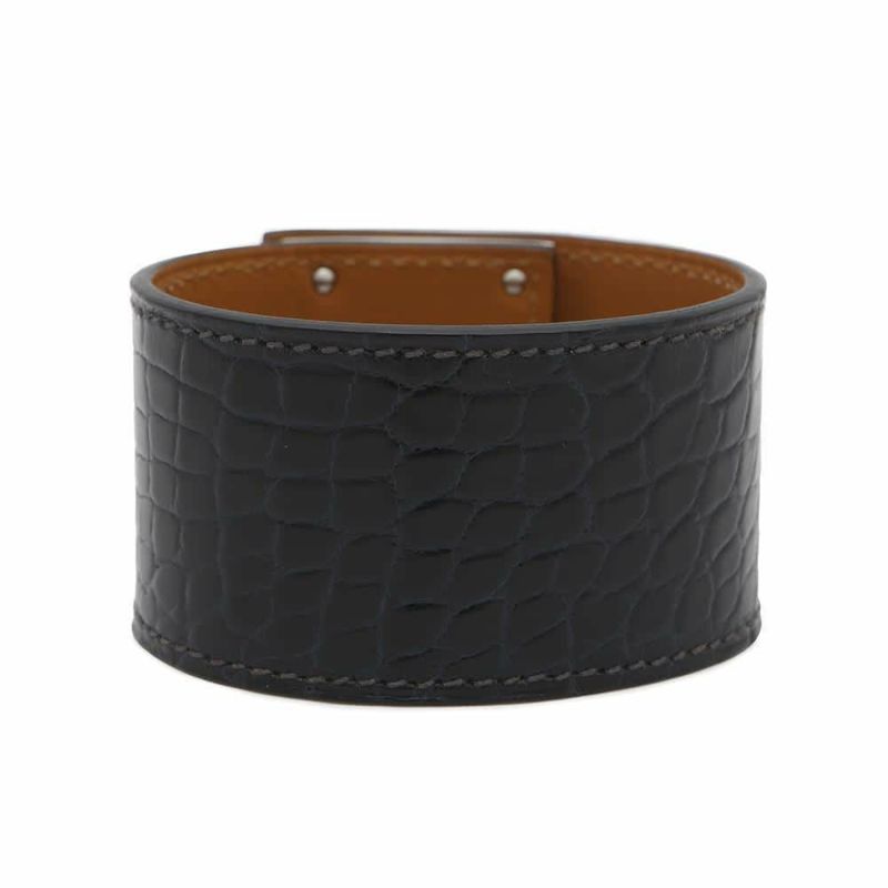 エルメス ブレスレット ケリードッグ ブルーマリン/シルバー金具 アリゲーター T刻印 HERMES アクセサリー