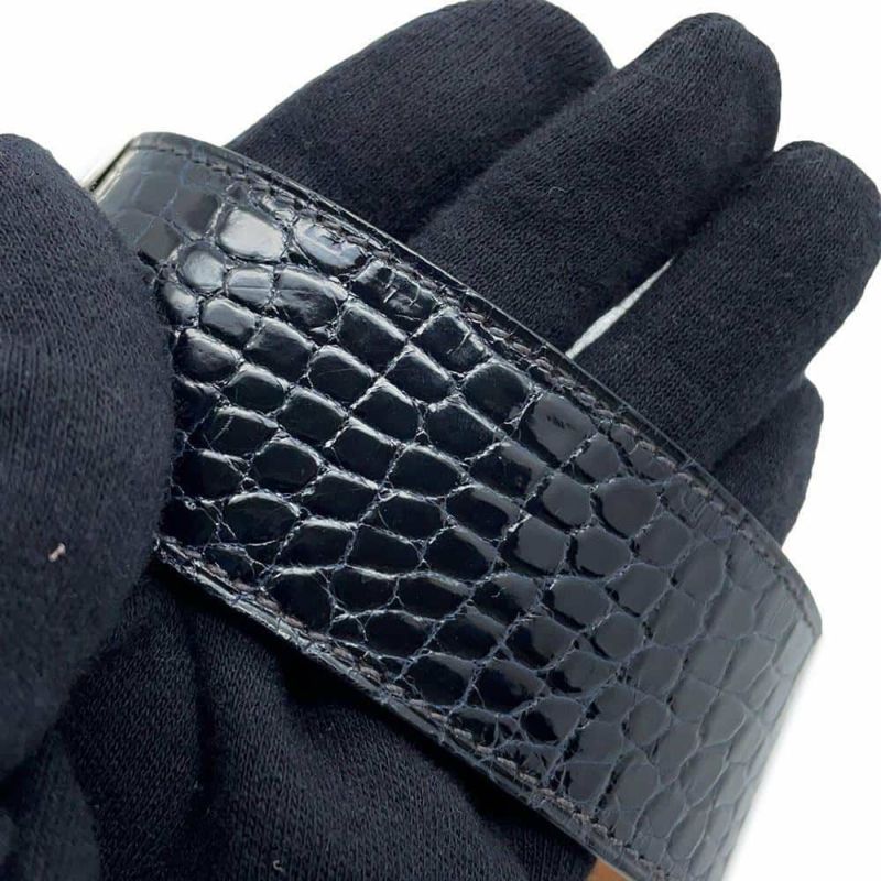 エルメス ブレスレット ケリードッグ ブルーマリン/シルバー金具 アリゲーター T刻印 HERMES アクセサリー