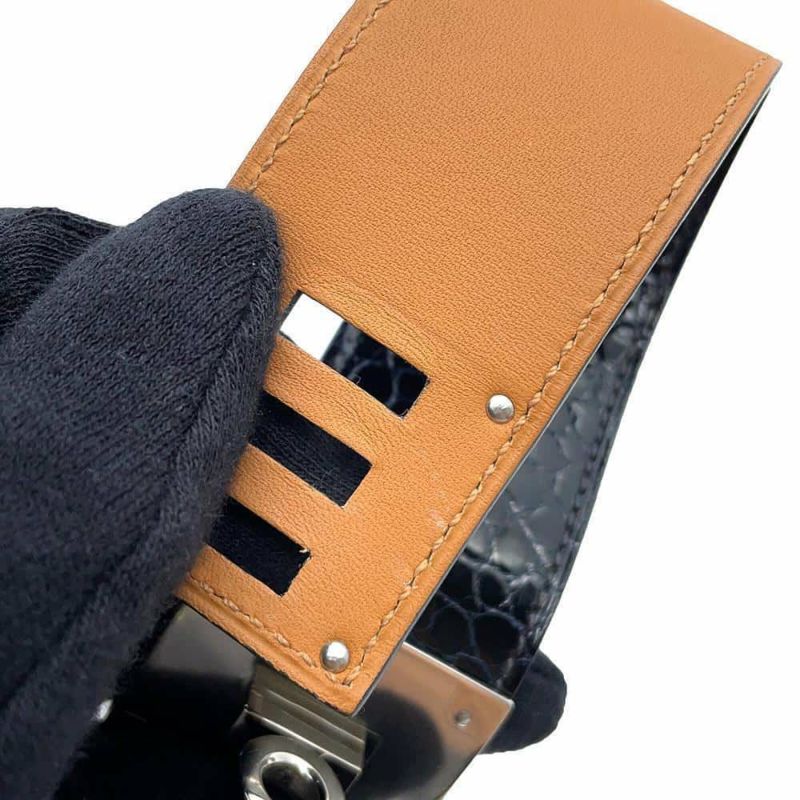 エルメス ブレスレット ケリードッグ ブルーマリン/シルバー金具 アリゲーター T刻印 HERMES アクセサリー