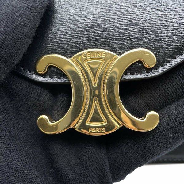 セリーヌ チェーンウォレット トリオンフ シャイニーカーフレザー 10L033DPV CELINE 黒