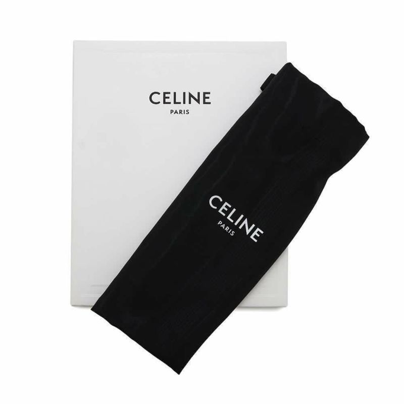 セリーヌ チェーンウォレット トリオンフ シャイニーカーフレザー 10L033DPV CELINE 黒