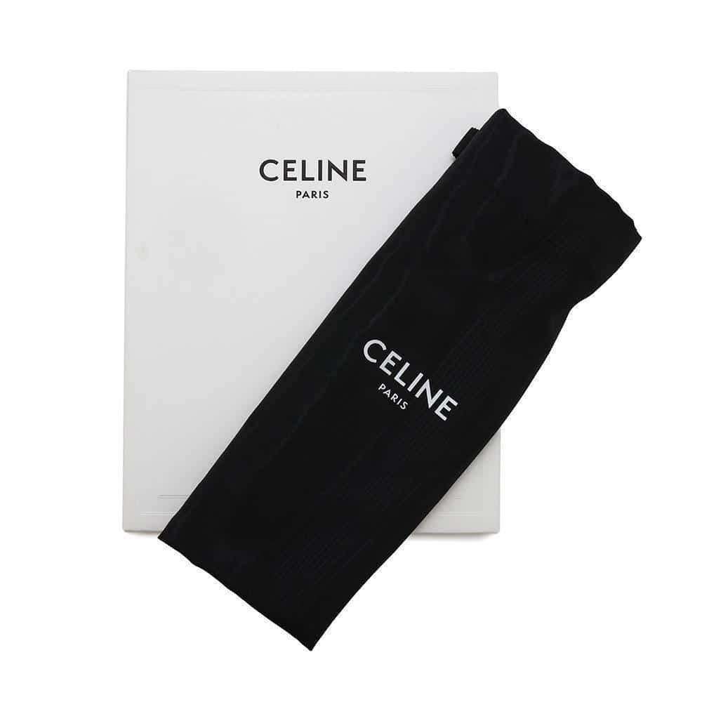 セリーヌ チェーンウォレット トリオンフ シャイニーカーフレザー 10L033DPV CELINE 黒