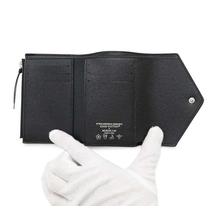 ルイヴィトン 三つ折り財布 モノグラム LV × TM ポルトフォイユ・ヴィクトリーヌ M14163 村上隆 コラボ