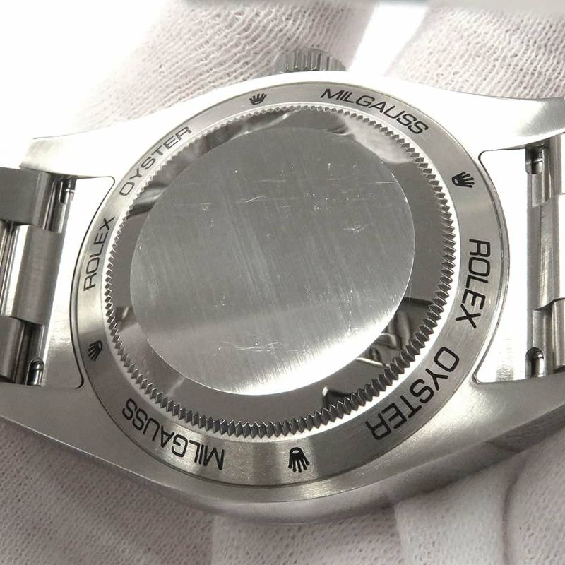 ロレックス ミルガウス グリーンガラス ランダムシリアル ルーレット 116400GV ROLEX 腕時計 Zブルー文字盤