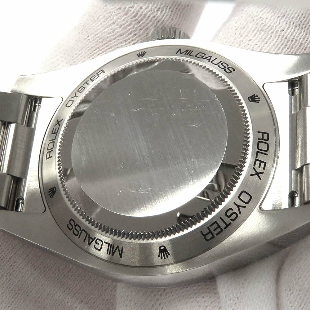 ロレックス ミルガウス グリーンガラス ランダムシリアル ルーレット 116400GV ROLEX 腕時計 Zブルー文字盤