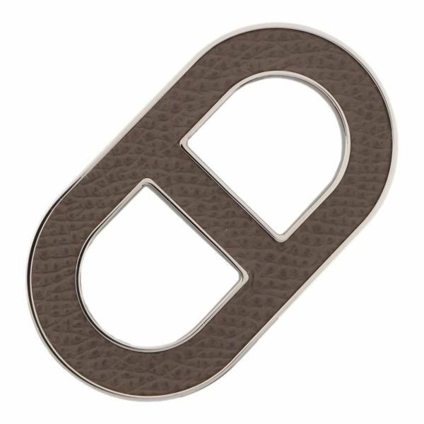 エルメス ブローチ シェーヌダンクル エタン/シルバー金具 ヴォーエプソン HERMES アクセサリー