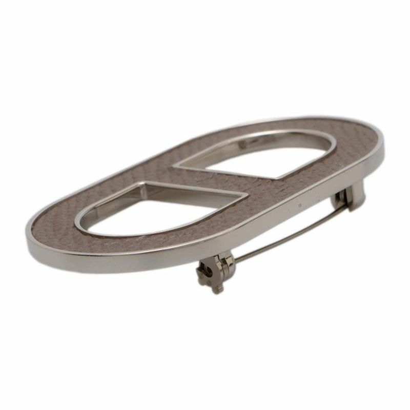 エルメス ブローチ シェーヌダンクル エタン/シルバー金具 ヴォーエプソン HERMES アクセサリー