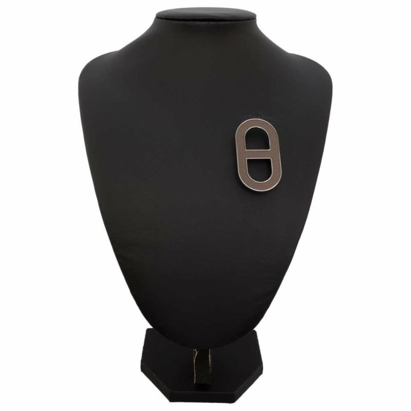 エルメス ブローチ シェーヌダンクル エタン/シルバー金具 ヴォーエプソン HERMES アクセサリー