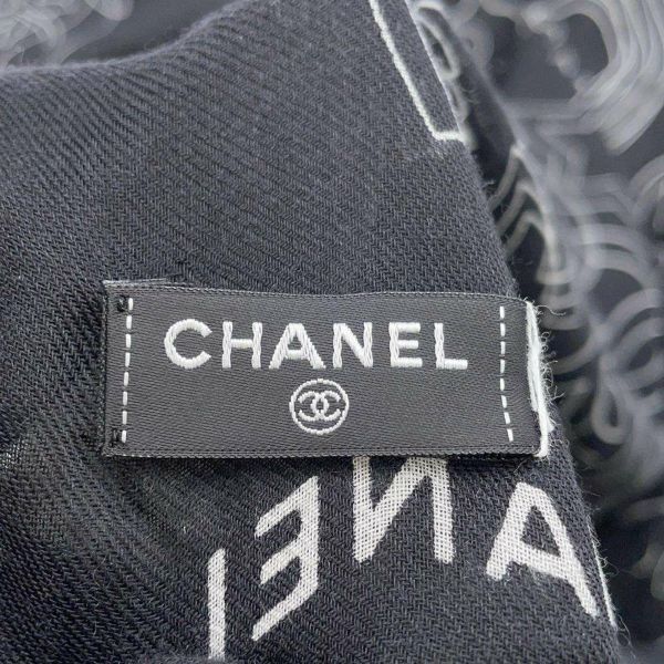 シャネル スカーフ ココマーク ハート クローバー カシミア シルク CHANEL 黒 白