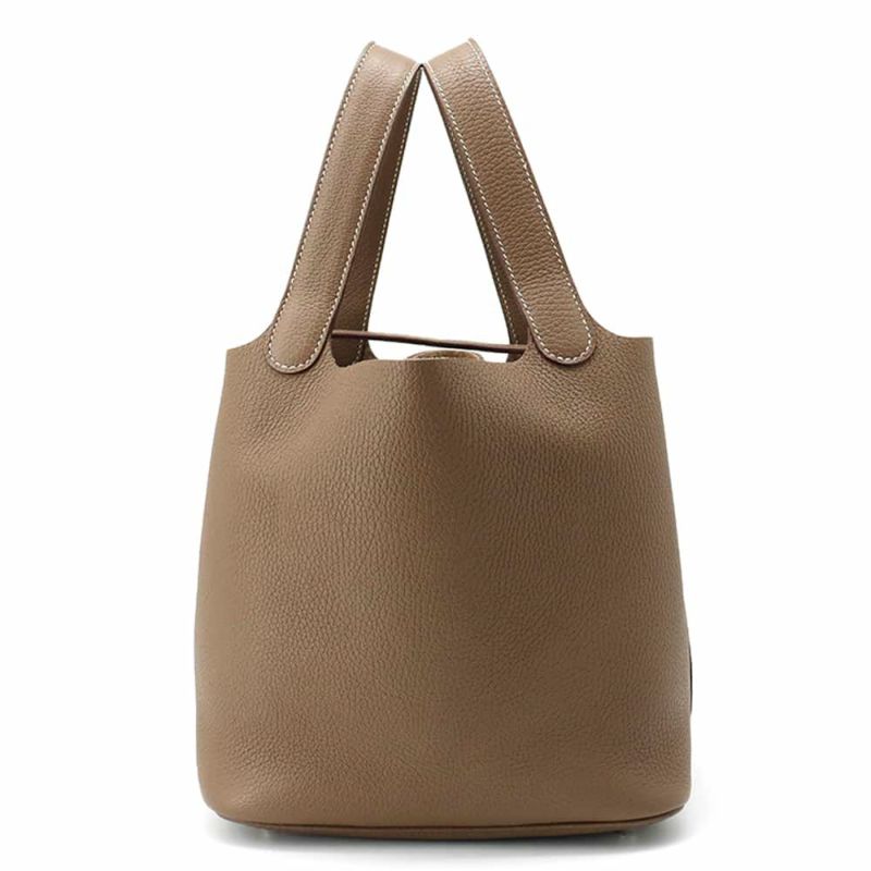 エルメス ハンドバッグ ピコタンロックMM エトゥープ/シルバー金具 トリヨンクレマンス Y刻印