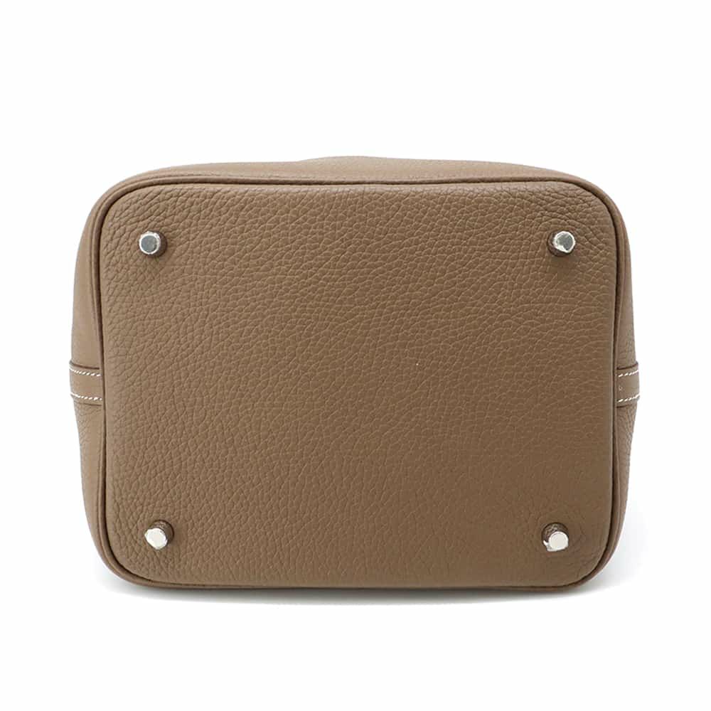エルメス ハンドバッグ ピコタンロックMM エトゥープ/シルバー金具 トリヨンクレマンス Y刻印