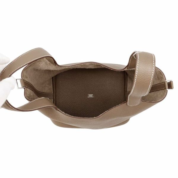 エルメス ハンドバッグ ピコタンロックMM エトゥープ/シルバー金具 トリヨンクレマンス Y刻印