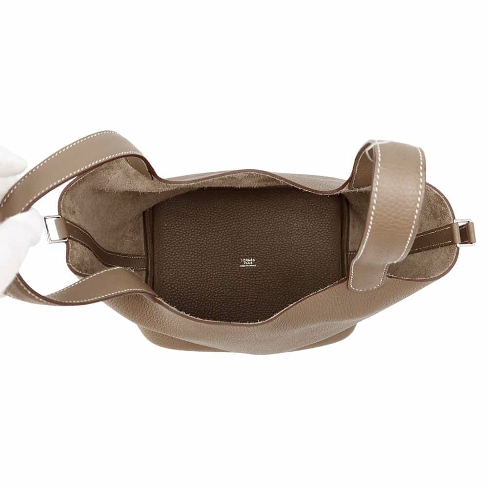 エルメス ハンドバッグ ピコタンロックMM エトゥープ/シルバー金具 トリヨンクレマンス Y刻印